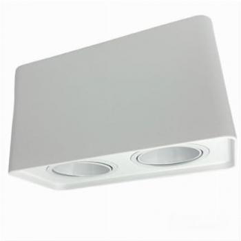 Portafocos Doble Orientable para Techo Blanco GU10 GU5.3