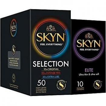 SKYN® Choice Non-Latex Condoms Bundle (50) with SKYN Elite Gift Pack (10)