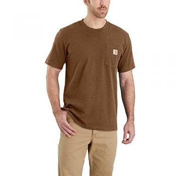 T-shirt Carhartt à Manches Courtes K87 avec Poche, Brun, Taille L