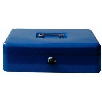ValueX Metal Cash Box 200mm (8 Inch) Key Lock Blue