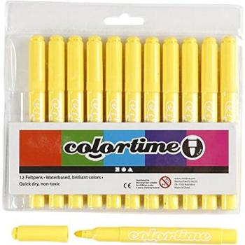 Bright Lemon Yellow Markers, 12-Piece Set