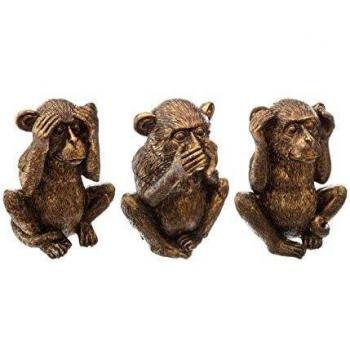 Atmosphera Set 3 Statuette Dorate Saggezza Scimmia 17cm – Créateur d'Interiors