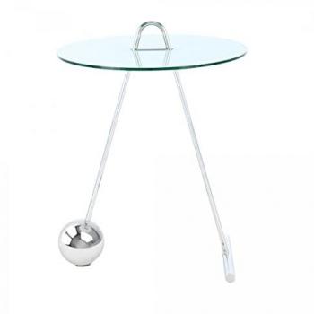 Table basse sur pied Eli 46 × 46 cm, design argenté, métal