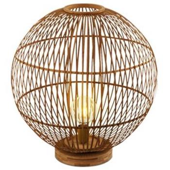 Lampada in bambù per camera da letto, stile boho, attacco E27