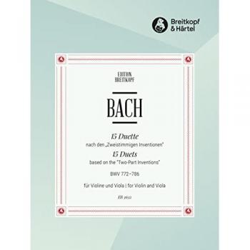 Bach, Johann Sebastian 15 Duette Nach Den Zweistimmigen Inventionen Bwv 772-786 Für Violine, Viola (Eb 3632)
