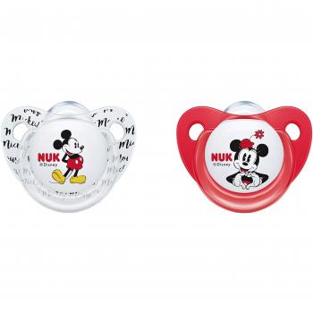 Pack de 2 sucettes Disney Mickey Mouse Rouge pour nourrissons de 6 à 18 mois