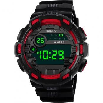 Herren Armbanduhr mit digitalem Display, LED-Hintergrundbeleuchtung, Datum, luxuriös, wasserdicht