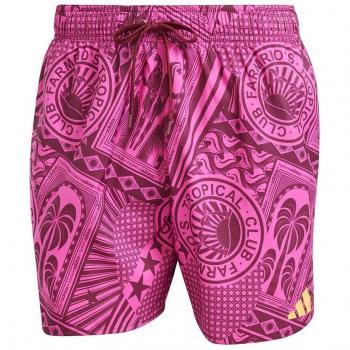 Adidas X Farm 3-Stripes 5 Performance Swimwear – Lucid Fuchsia, Shadow Red, Pulse Lime (Men's Small)