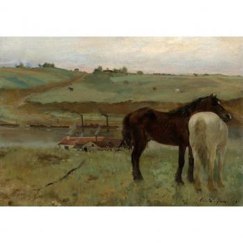 1000 Teile Puzzle: Edgar Degas' Wiesenpferde