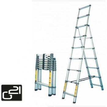 G21 Teleskopleiter 3,2 m, 20 Sprossen (9+11)