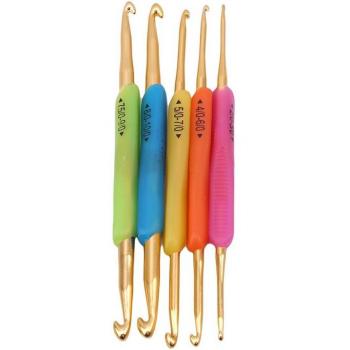 Ganchos de tejer de plástico con mango ergonómico