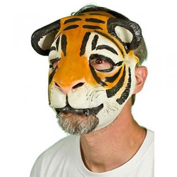 Wizardo Faschingsmaske Tigerartige Gestalt, kinnfreie Form aus Latex