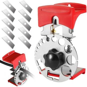 Rapanda Dénudeur X10 – Câble portable, réglage de profondeur, 10 lames en acier inoxydable