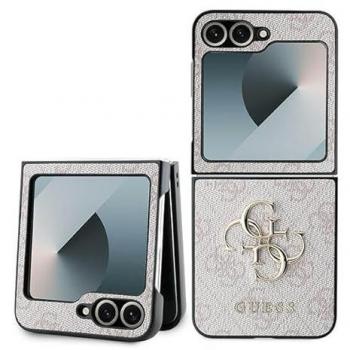 Enveloppe arrière Guess 4G PU métallique pour Galaxy Z Flip 6 rose