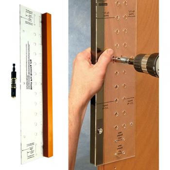 Cabinet Door Hinge and Shelf Pin Drilling Tool