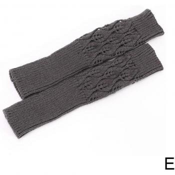 Mitaines longues en laine à motif tricoté, sans doigts