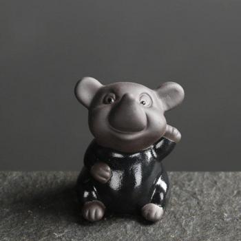 Yixing Purple Clay Mouse Figurine for Tea Set