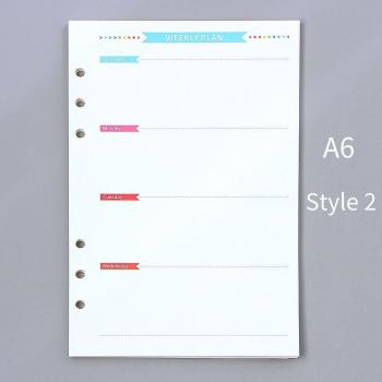 Colorful A6/A5 Spiral Planner Refill