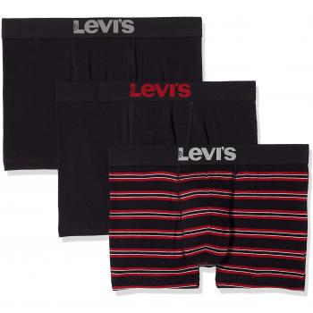 Levi's Boxer Briefs Rayés 200SF GIFTBOX 3P, Homme, Rouge (Chili Pepper 186), Large