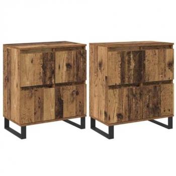 Vidaxl Vintage-Style Oak Sideboards – Two Pack, 120x35x70 cm, Engineered Wood