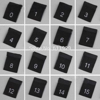 European Size Tags, Cut and Fold Clothing Size Labels, Number Tags, Kids Size Labels, Woven Garment Labels