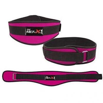 Met-X Women's Weight Lifting Fitness Gym Belts Back Support Pink Training Belts (X-Large: 48-56)