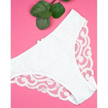 ISSA Plus L White Sheer Lace Underwear