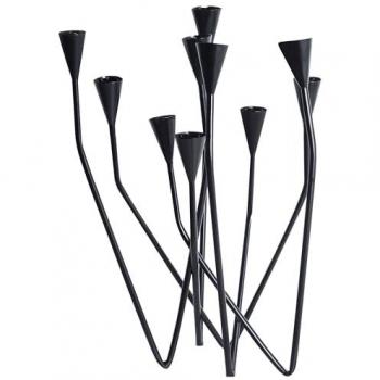Black Matosinhos 10‑Candle Holder by Beliani – Contemporary Minimalism
