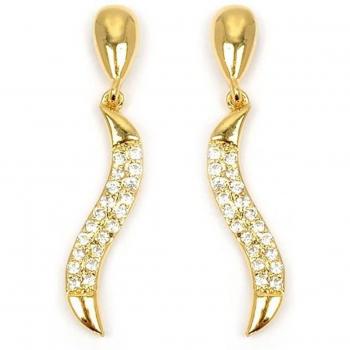 Tesoro Lily M8998 Pendientes Oro Platado Sissi 25 × 3 mm