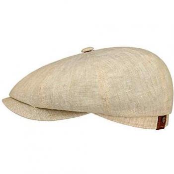 Stetson Hatteras Linen Newsboy Cap, Female, Size 59 cm, Beige