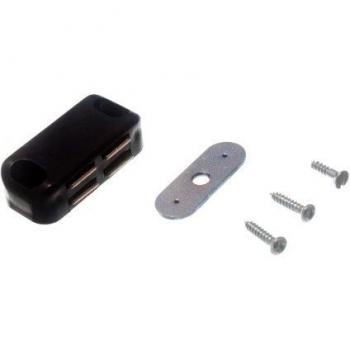 Magnetic Catch Black 5kg Pull with Plate and Screws