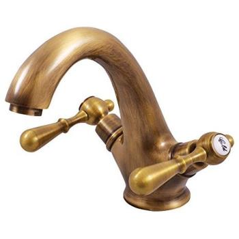 Mélangeur lavabo rétro MORAVA laiton chromé sans siphon (Chromé-Chromé)