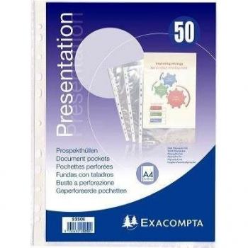 Sachet de 50 pochettes perforées polypro
