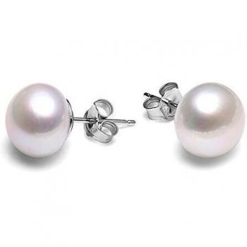 Pearl Button Earrings (10‑11 mm) – Viki Lynn