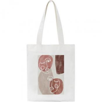 Bolso de hombro informal para mujer, estilo hip hop vintage, gran capacidad, lona abstracta