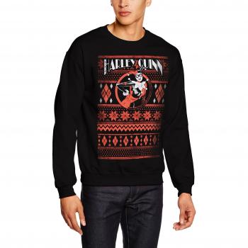 Small Black Harley Quinn Fair Isle T-Shirt Style Top for Men