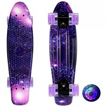 2 inch deep purple LED mini cruiser skateboard