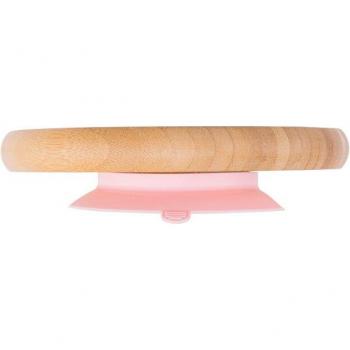 Plato Anti‑Resbalón de Silicona y Madera