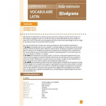 Vocabulaire Latin