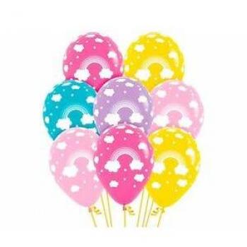 Globos de látex 30 cm Arco Iris surtido (12 piezas)