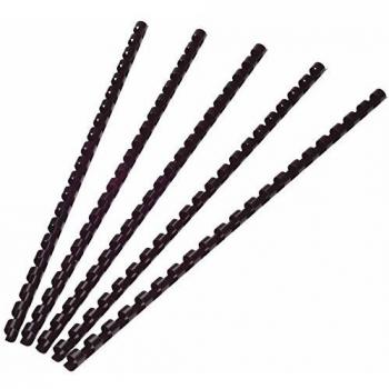 Canutillo Plastico Q-Connect 14 mm Nero per Rilegatura fino a 130 Fogli