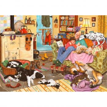 Puzzle Bois Chien Fatigué 500 Pièces