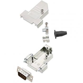 Kit embase sub-d mâle 9 pôles à souder 45 °