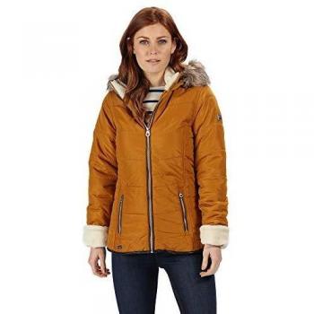 Regatta Damen Whitley Steppjacke mit Thermo-Guard und Kunstfellkapuze Gold Cumin 38