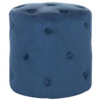 Samthocker Rund Dunkelblau 40 cm