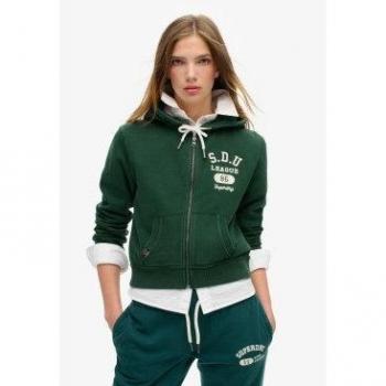 Superdry Women's Athletic Green Crop Hoodie