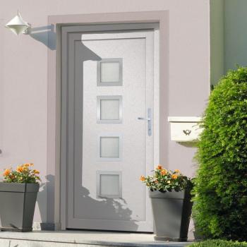 Porte d'entrée 98x200 cm en PVC Blanc