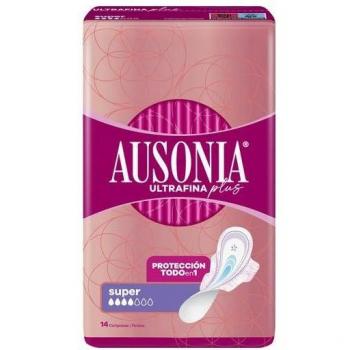 Ausonia Ultrafina Plus Compresas Super Alas 14 Un