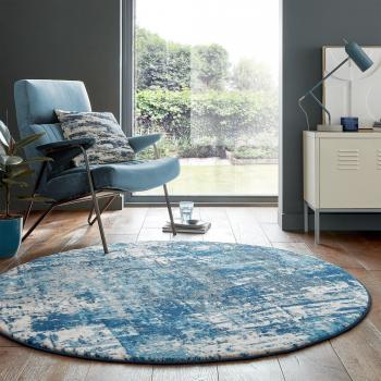 Teppich FLAIR RUGS Wonderlust, blau, Ø 160 cm, Höhe: 10 mm