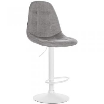 Sgabello da bar Elmore grigio e metallo bianco